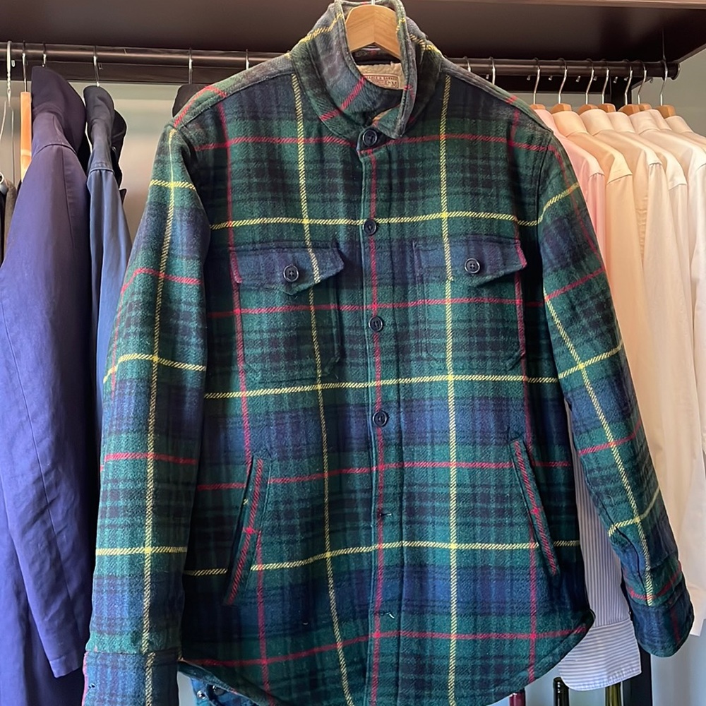J.Crew WALLACE & BARNES SHERPA-LINED WOOL-BLEND SHIRT-JACKET Medium